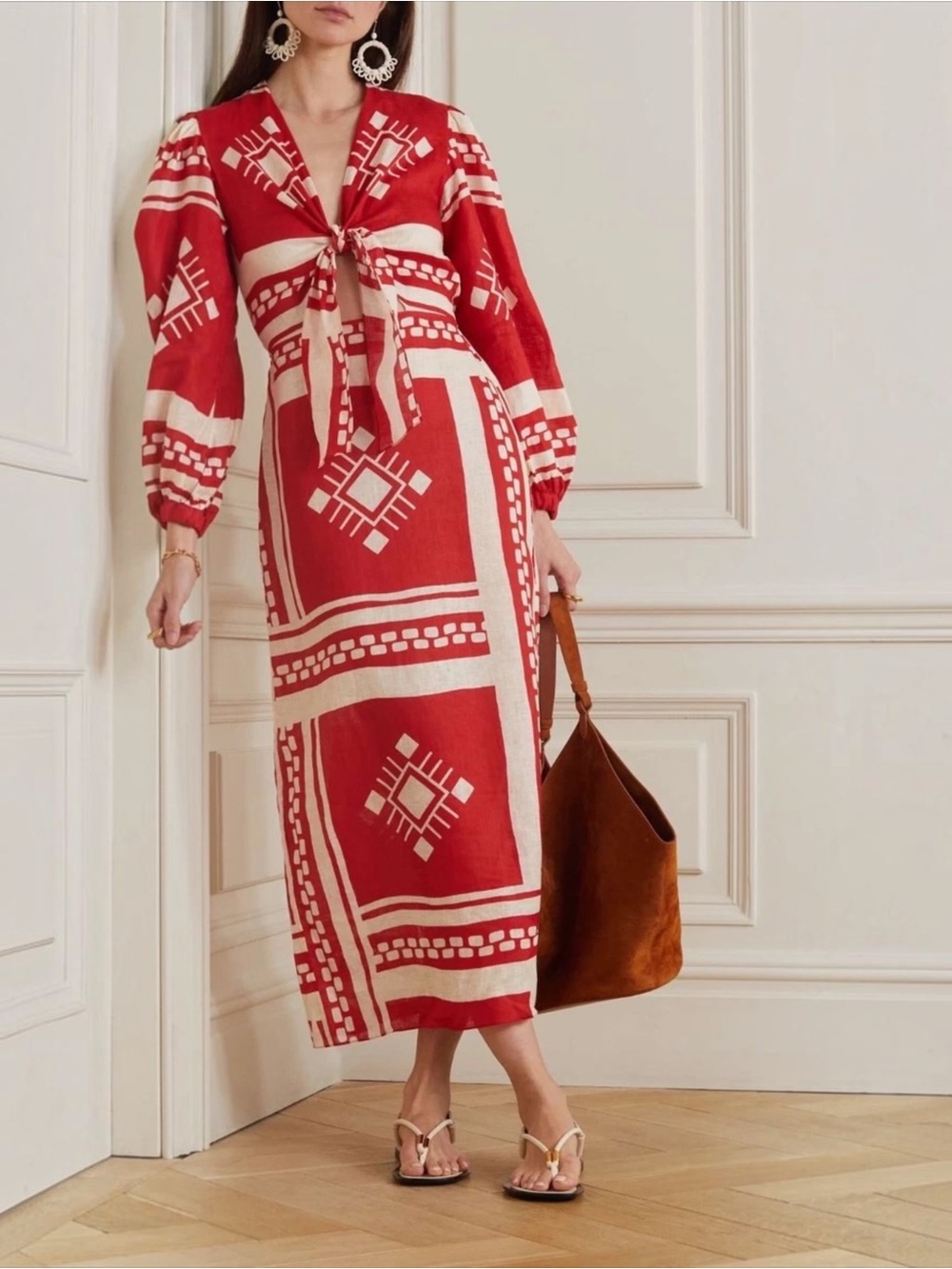 Caroline Constas Geometric Print Dress Size Small